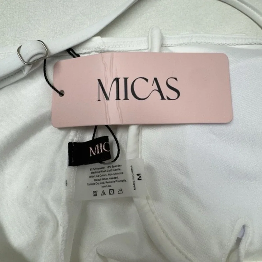 Womens Rosette M One Piece Swimsuit Swimwear‎ Bathing Suit Beach Resort White